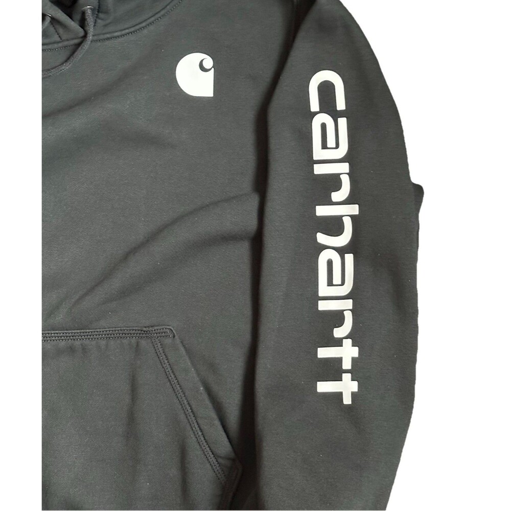 Carhartt Women's Midweight Logo Sleeve Graphic Sweatshirt Black Sz 2XL Oversized - Picture 5 of 10